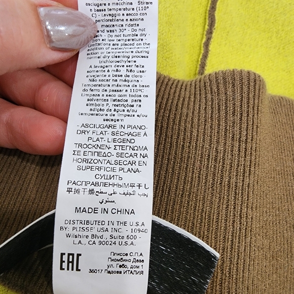 [ BEATRICE b.]- WOMEN'S size 6, tan- brown/Yellow  pull on WOOL WIDE LEG TROUSER - Picture 6 of 16